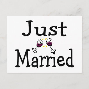 Just Married Toast Ankündigungspostkarte