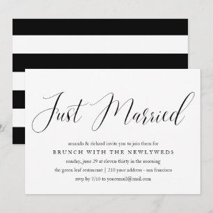 Just Married Typografy Post Hochzeit Brunch Einladung