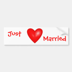 Just Married Valentine Autoaufkleber