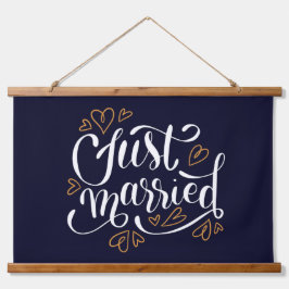Just Married Wandteppich Mit Holzrahmen