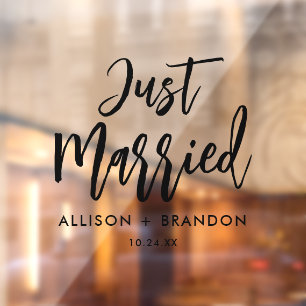 Just Married Wedding Car Decal Fensterheber Fensteraufkleber