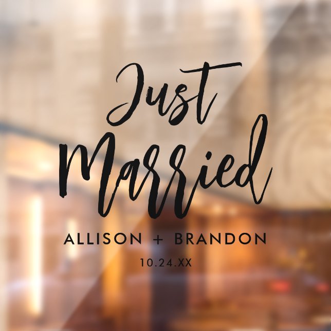 Just Married Wedding Car Decal Fensterheber Fensteraufkleber (Blatt 2)