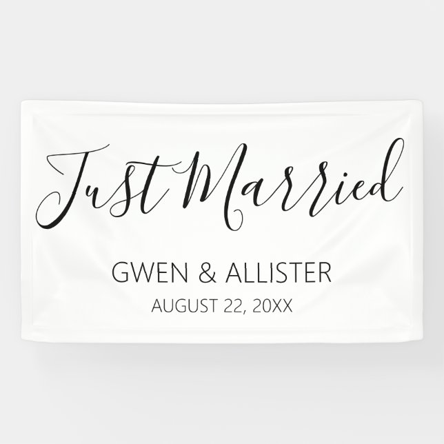 Just Married Wedding Car Dekoration Banner B613 (Horizontal)