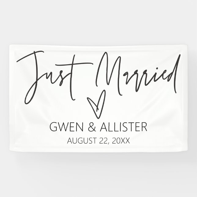 Just Married Wedding Car Dekoration Banner G400 (Horizontal)