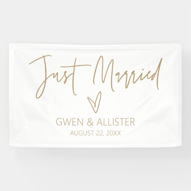 Just Married Wedding Car Dekoration Banner G400 (Horizontal)
