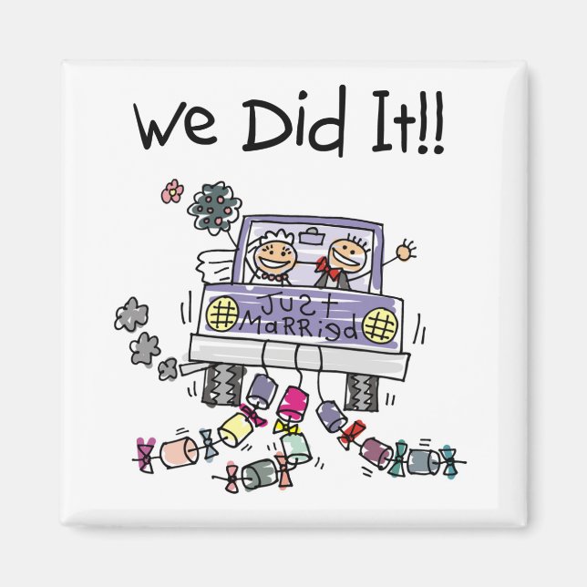 Just Married Wedding Car Magnet (Vorne)