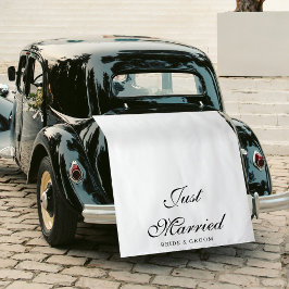 Just Married Wedding Date Fabric Car Banner Sign Wandteppich