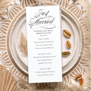 Just Married Wedding Day Menu Programm
