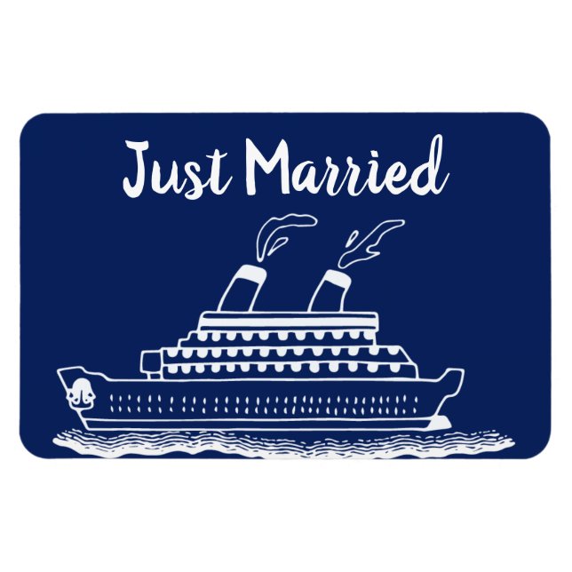 Just Married Wedding Flitterwochen Kreuzfahrtkabin Magnet (Horizontal)