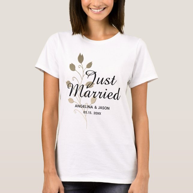 Just Married Wedding T-Shirt (Vorderseite)