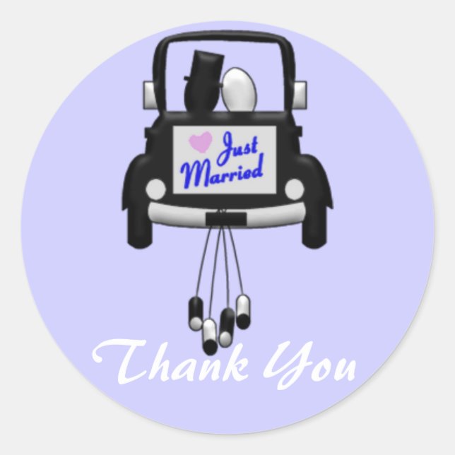 Just Married Wedple in Car Stickers (Vorderseite)