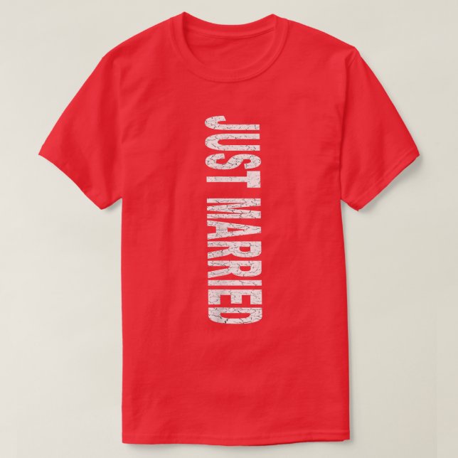 Just Married White erschüttert Tet Novelty neu T-Shirt (Design vorne)