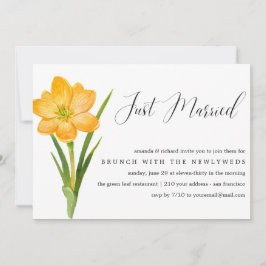 Just Married Yellow daffodil Post Hochzeit Brunch Einladung