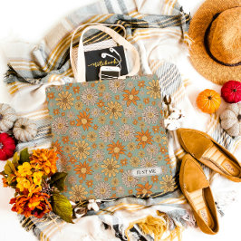 Just Me Floral Blue Aesthetic Tote Bag Tasche