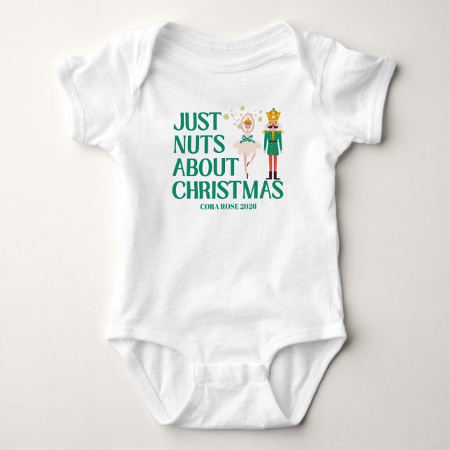 Just Nuts About Christmas Nutcracker Ballerina  Baby Strampler (Vorderseite)