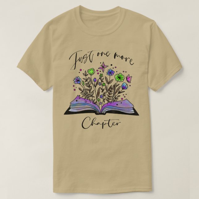 Just One More Chapter Book And Tulip Flower 5797 T-Shirt (Design vorne)