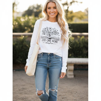 Just One More Chapter Book Lover Floral Reading  Tri-Blend Shirt