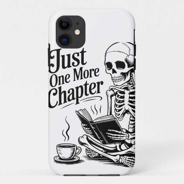 "Just One more Chapter" Skeleton Book Lover Phone Case-Mate iPhone Hülle (Rückseite)