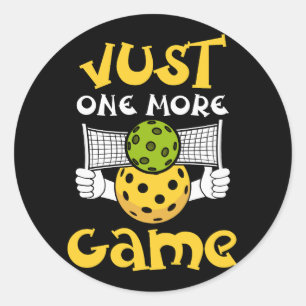 Just One More Game Funny Pickleball Player Paddleb Runder Aufkleber