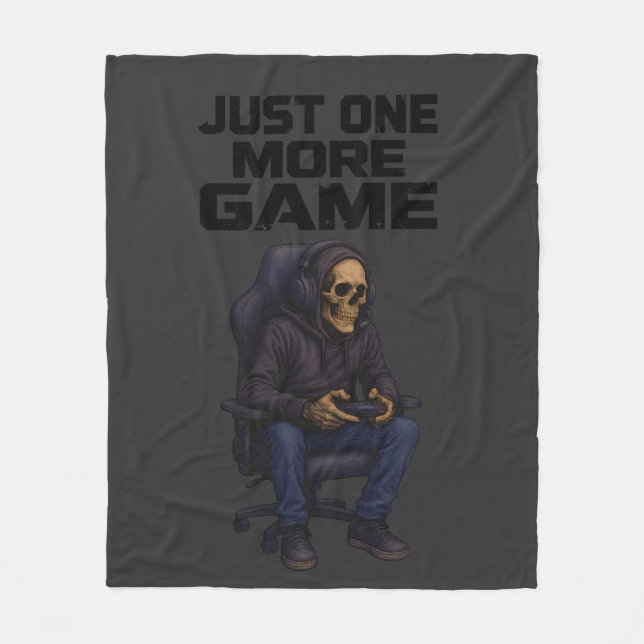 Just One More Gamer Skeleton | Gaming Dark Humor Fleecedecke (Vorderseite)