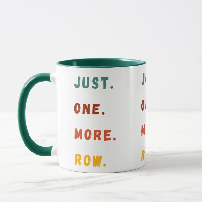 Just One More Row Funny Retro Crochet Lover Saying Tasse (Links)