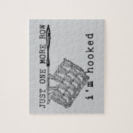 Just One More Row I'm Hooked Crochet Hook and Yarn