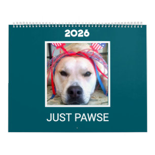 'Just Pawse – 2026' Haustier-Foto Minimalistisches Kalender