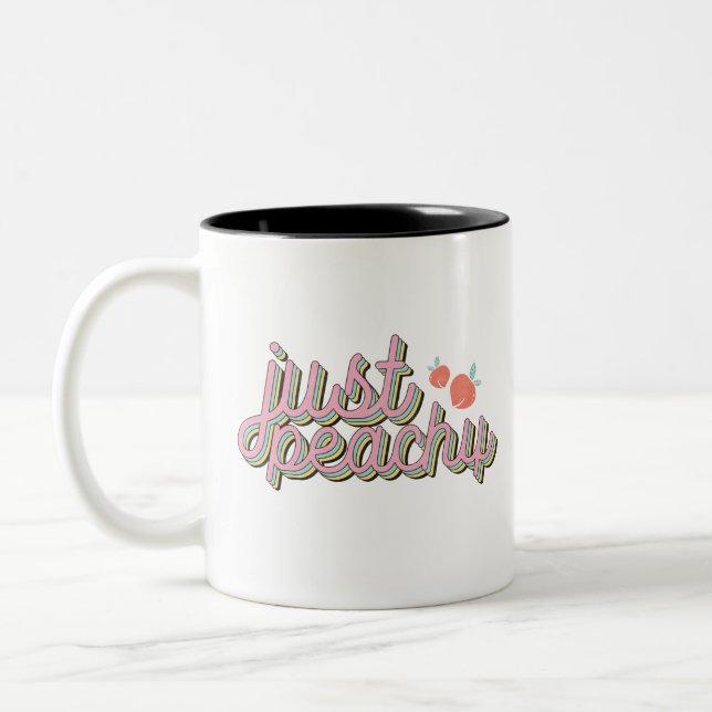 "Just Peachy" Cute Peach Zweifarbige Tasse (Links)