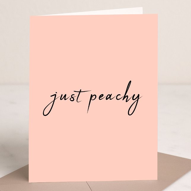 Just Peachy | Moderne Minimalistische Niedliche Sc Karte (Von Creator hochgeladen)