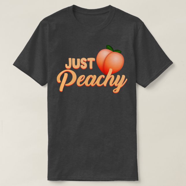 Just Peachy Retro 70s Georgia Summer Fruit Hippie  T-Shirt (Design vorne)