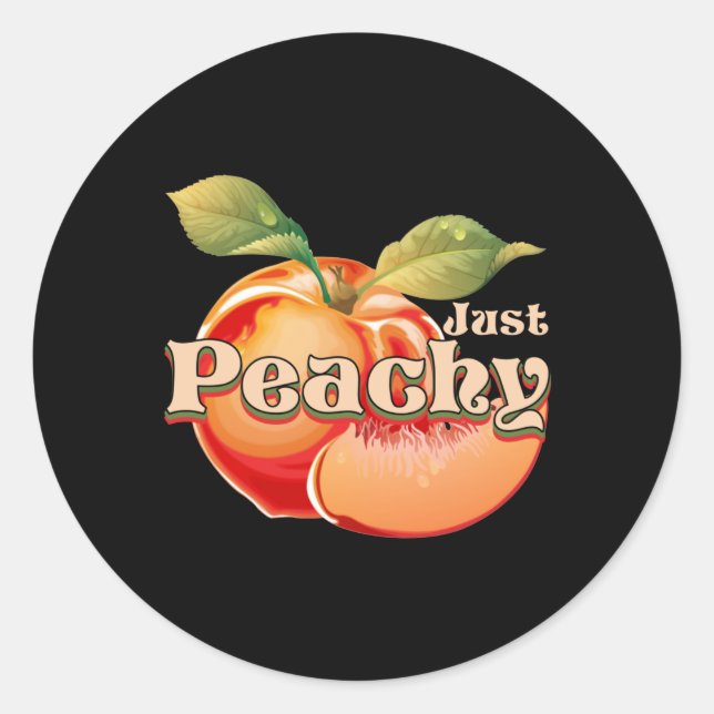 Just Peachy Runder Aufkleber (Vorderseite)
