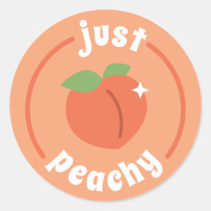 Just Peachy Runder Aufkleber
