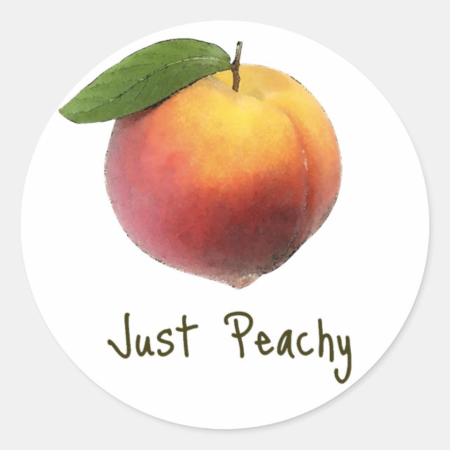 Just Peachy Runder Aufkleber (Vorderseite)