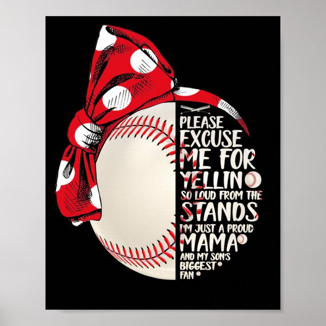 Just Proud Mama und mein Sohn Größte Baseball-Mama Poster (Vorne)