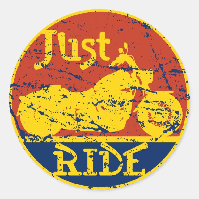 Just Ride Runder Aufkleber (Vorderseite)
