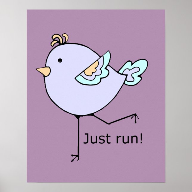 Just Run Motivational Quote for Running Fans Poster (Vorne)