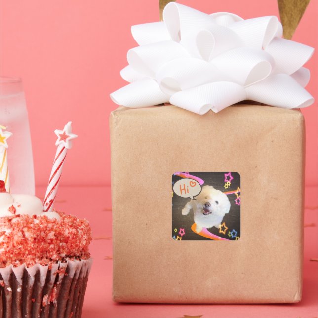 Just Saying "Hi"  Quadratischer Aufkleber (Party)