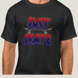 Just Skate Skateboard Red Blue Skateboarder        T-Shirt