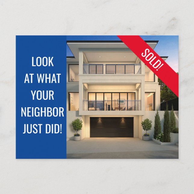 Just Sold - Fun Postcard - Blau Postkarte (Vorderseite)