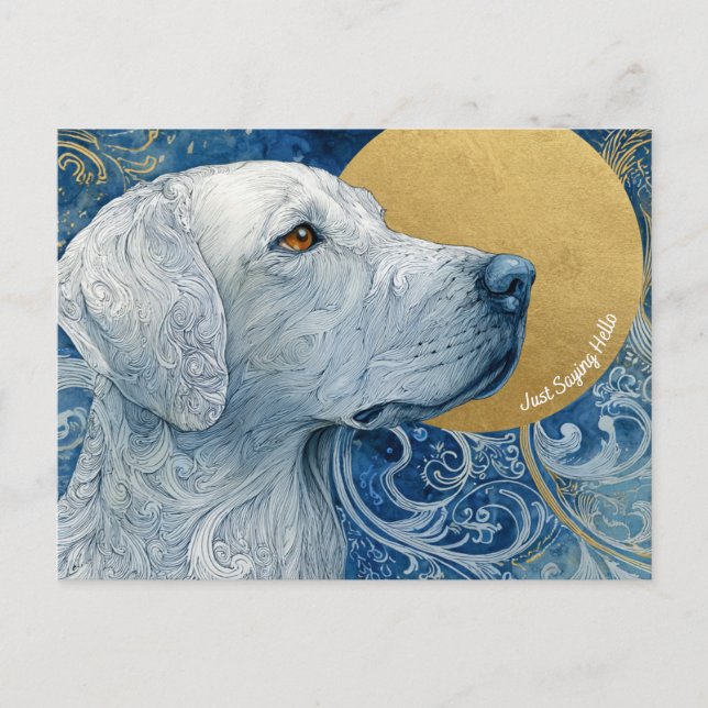 Just Sprichwort Hallo Hund Postcard Postkarte (Vorderseite)