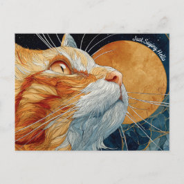 Just Sprichwort Hello Cat Postcard Postkarte