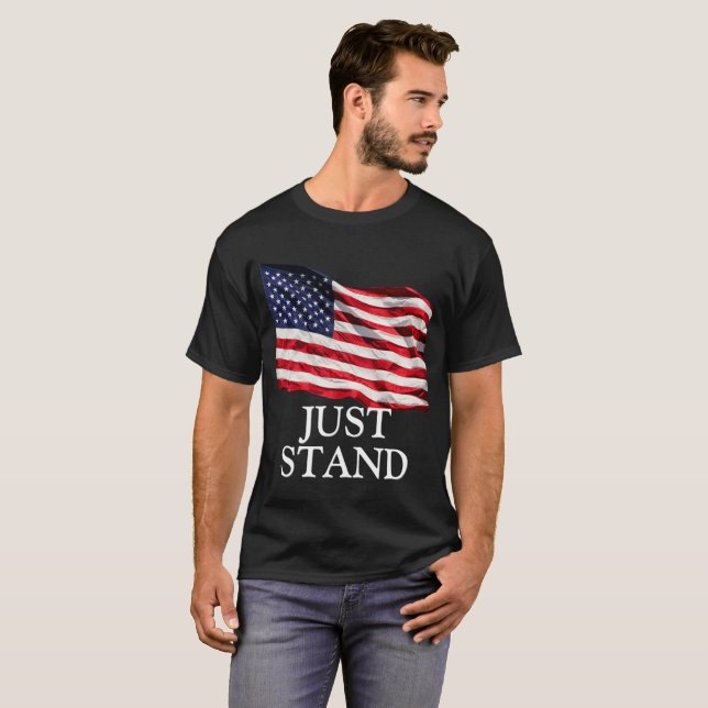 Just Stand, American Flag (DIY-Schriftart) T-Shirt (Vorne ganz)