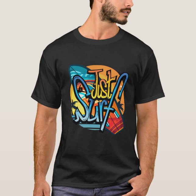Just Surf Retro Summer – Vintage Surfboard T-Shirt (Vorderseite)