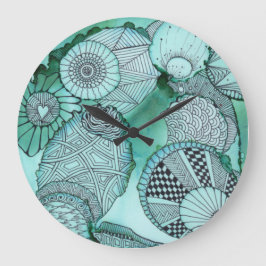 Just Teal Acrylic Wall Clock Große Wanduhr