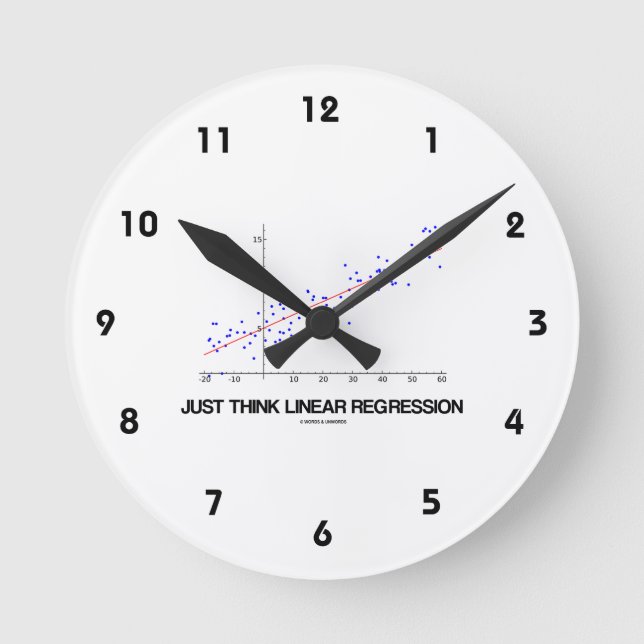 Just Think Linear Regression Runde Wanduhr (Vorderseite)