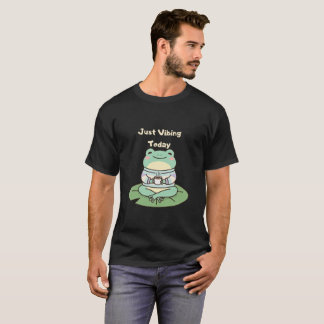 Just Vibing Today Cute Frog Relaxing Design T-Shirt