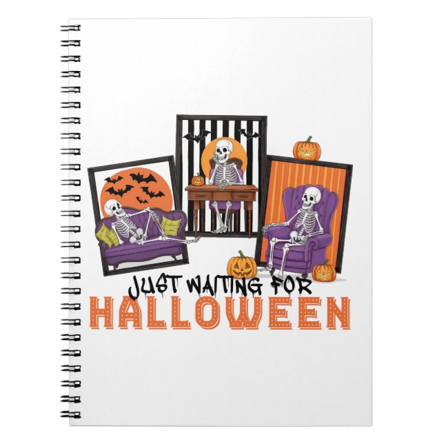 Just Waiting Halloween Fall Vibes Notizblock (Vorderseite)