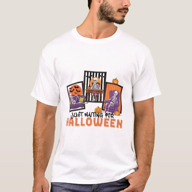 Just Waiting Halloween Fall Vibes T-Shirt (Vorderseite)