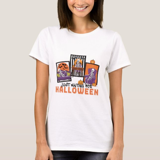 Just Waiting Halloween Fall Vibes T-Shirt (Vorderseite)