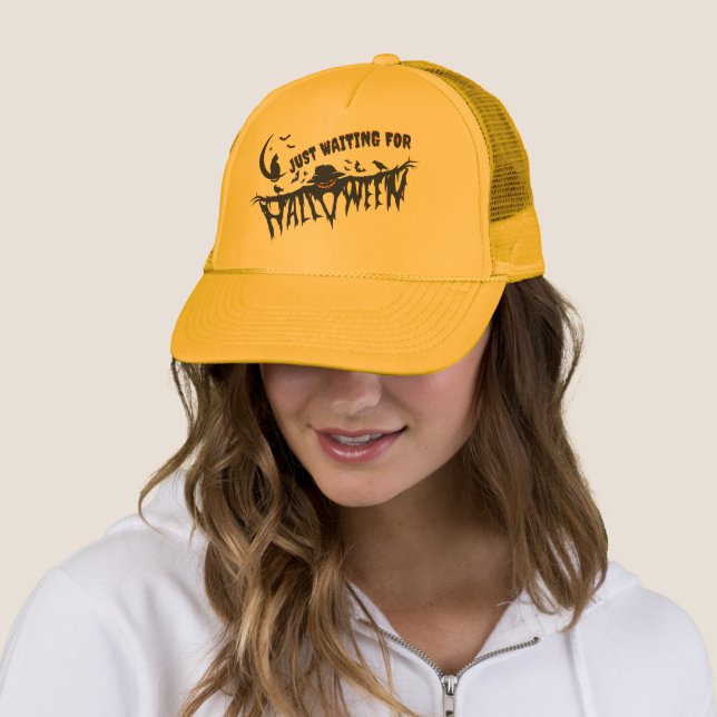 Just Wart für Halloween Fun Pumpkin Cat Ghosting Truckerkappe (Beispiel)